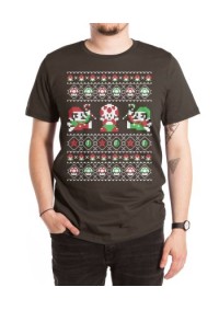 T-Shirt Threadless - Super Christmas Bros Noir